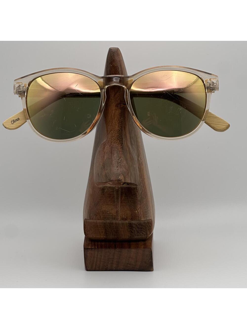 Piranha Sunglasses with Clear Frame and Bamboo Temples